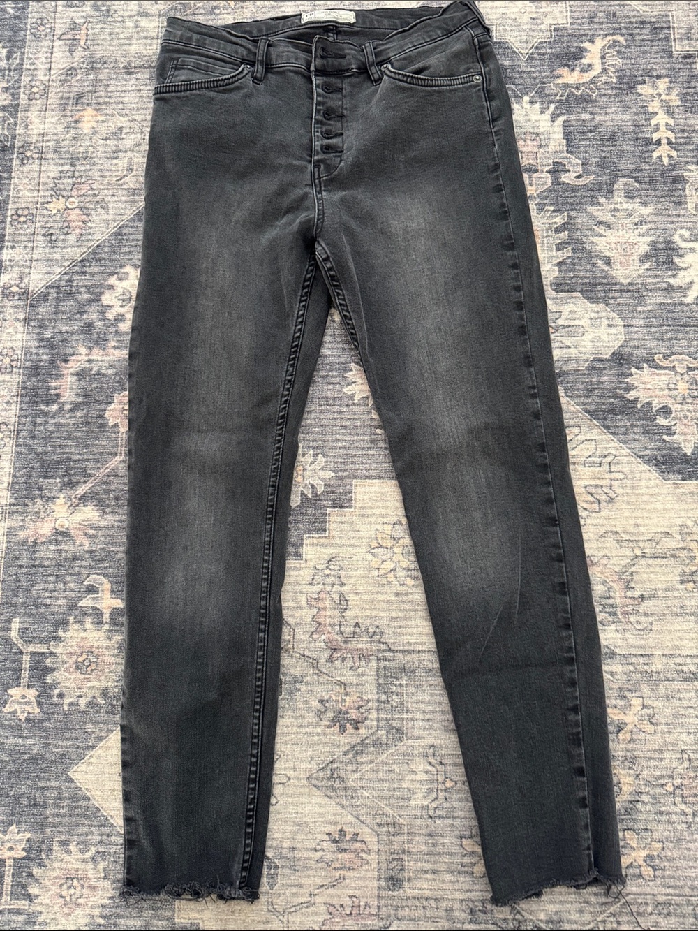 Free People Black Washed Skinny Jeans